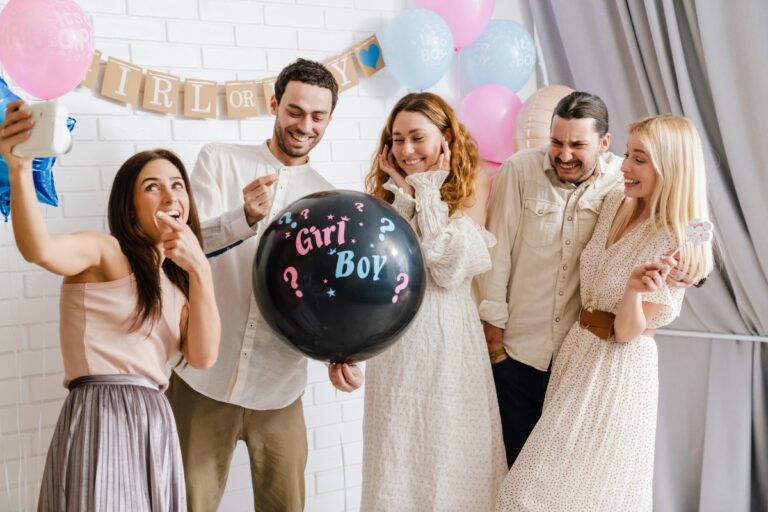 fête gender reveal famille amis