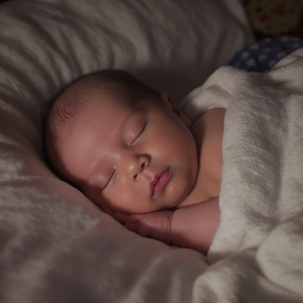 Bébé de 1 mois qui dort calmement la nuit
