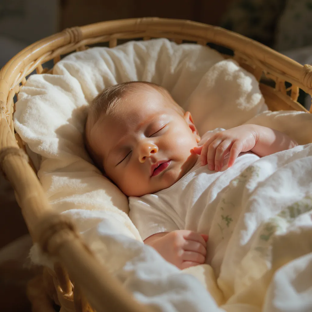 Bébé endormi paisiblement dans son berceau