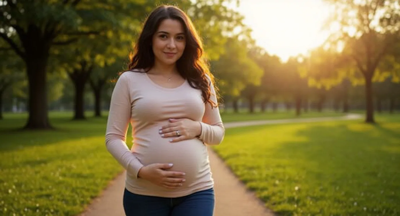 Femme enceinte sereine choisissant le bon moment pour annoncer sa grossesse
