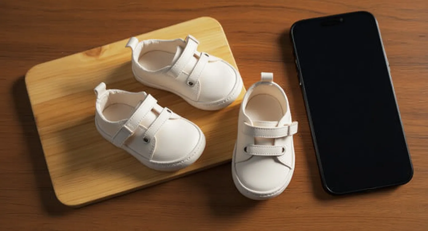 Annonce de grossesse créative avec des petits chaussons de bébé