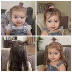 Collage 4 bébés cheveux longs