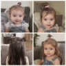 Collage 4 bébés cheveux longs
