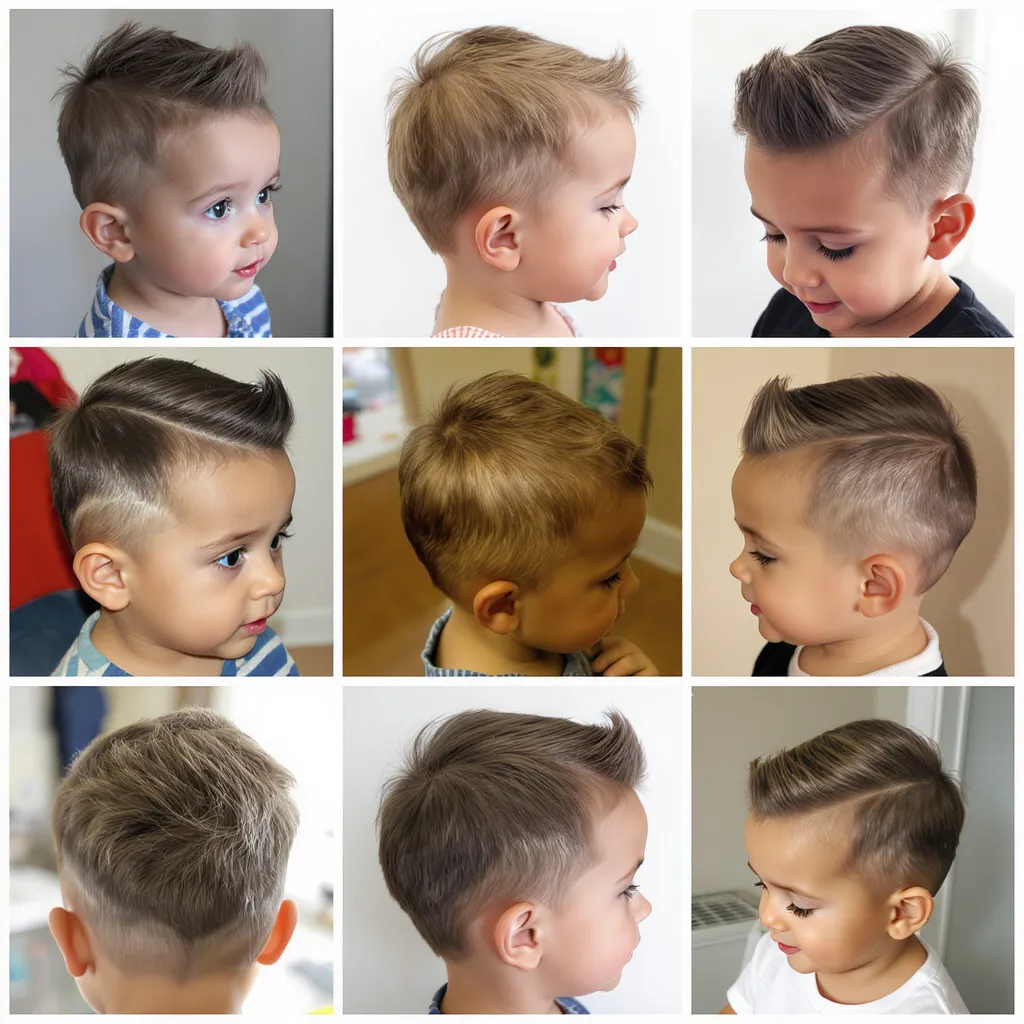 Collage différentes coupe tendance bébé garcon 1 an