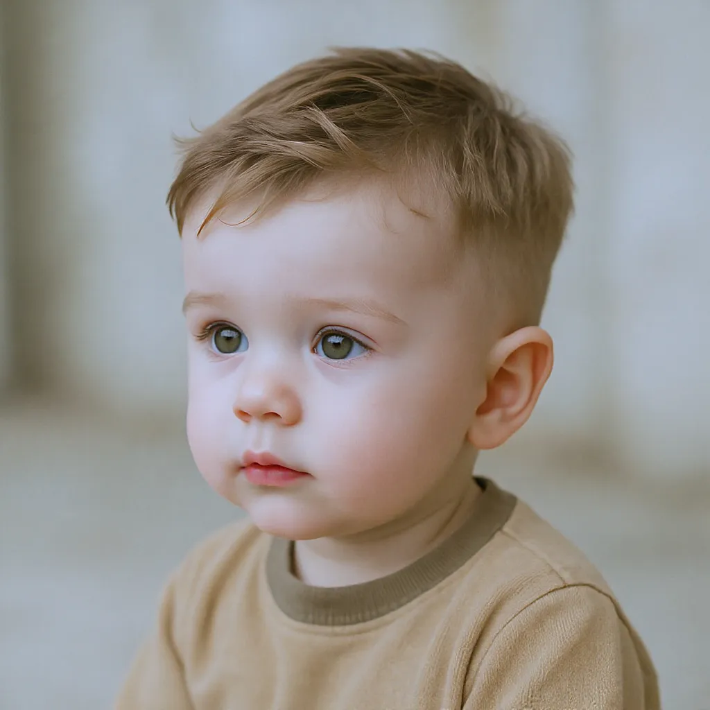 Coupe de cheveux bébé garçon 1 an courte et pratique pour petit aventurier