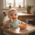 Purée de carotte maison pour bébé de 6 mois, texture lisse et colorée, idéale pour la première diversification alimentaire.